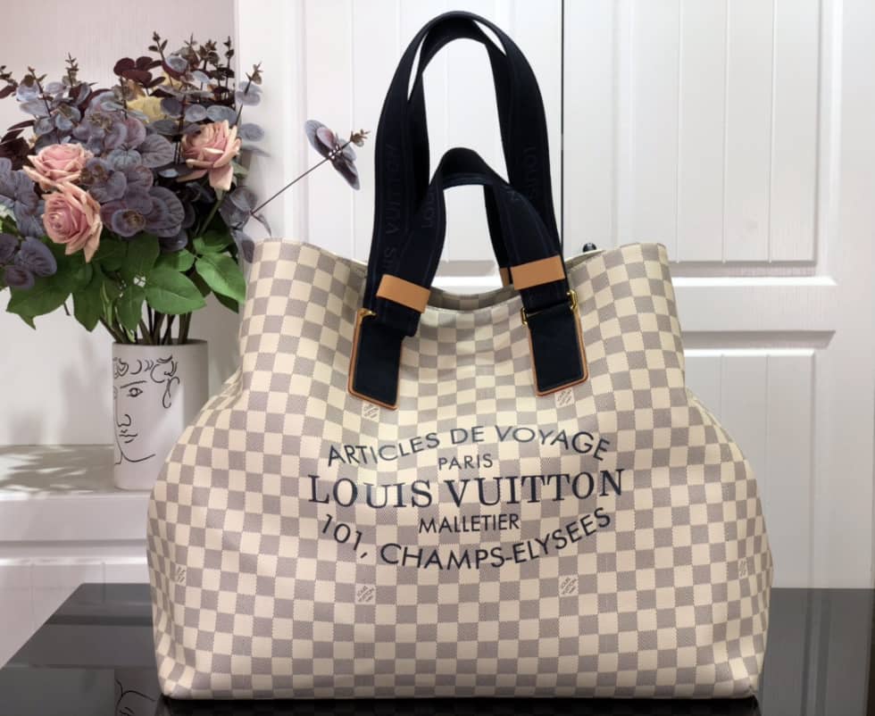 Best Replica Louis Vuitton Cabas Damier Azur Canvas GM N41180 Replica Shoulder Bag - Colareps