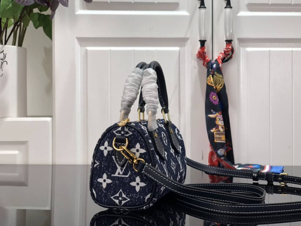 Best Replica Louis Vuitton Crossbody Dupe Nano Speedy Denim Leather M81168 - Colareps