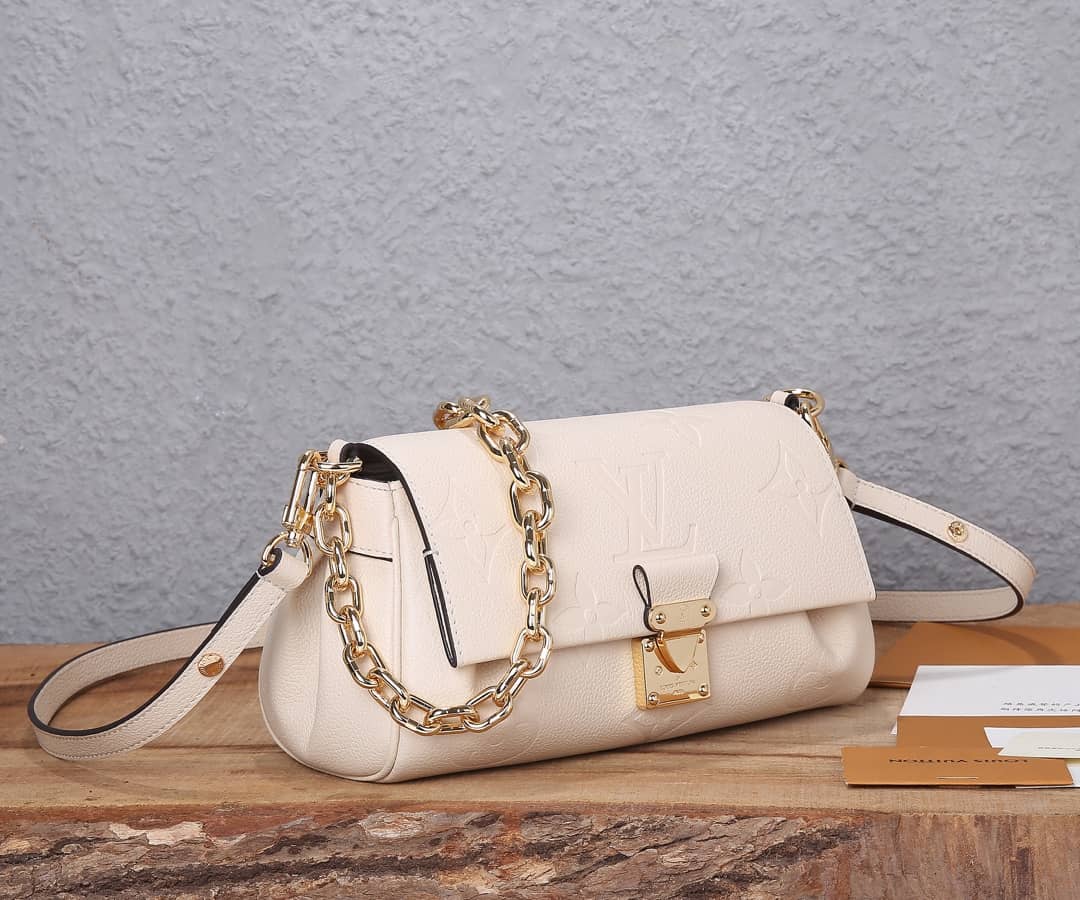 Best Replica Louis Vuitton Favorite Monogram Empreinte Leather Replica Shoulder Bag White M45813 - Colareps