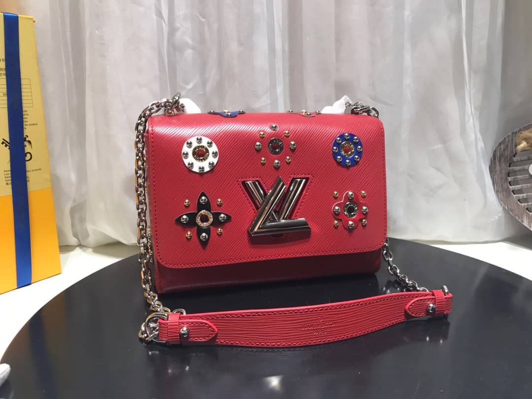 Best Replica Louis Vuitton Epi Leather Twist MM Replica Bag Red - Colareps