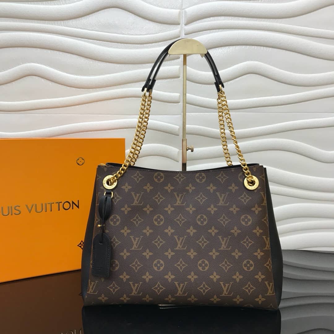 Best Replica Louis Vuitton Surene MM Monogram Chain Shoulder Bag Replica Black M43772 - Colareps