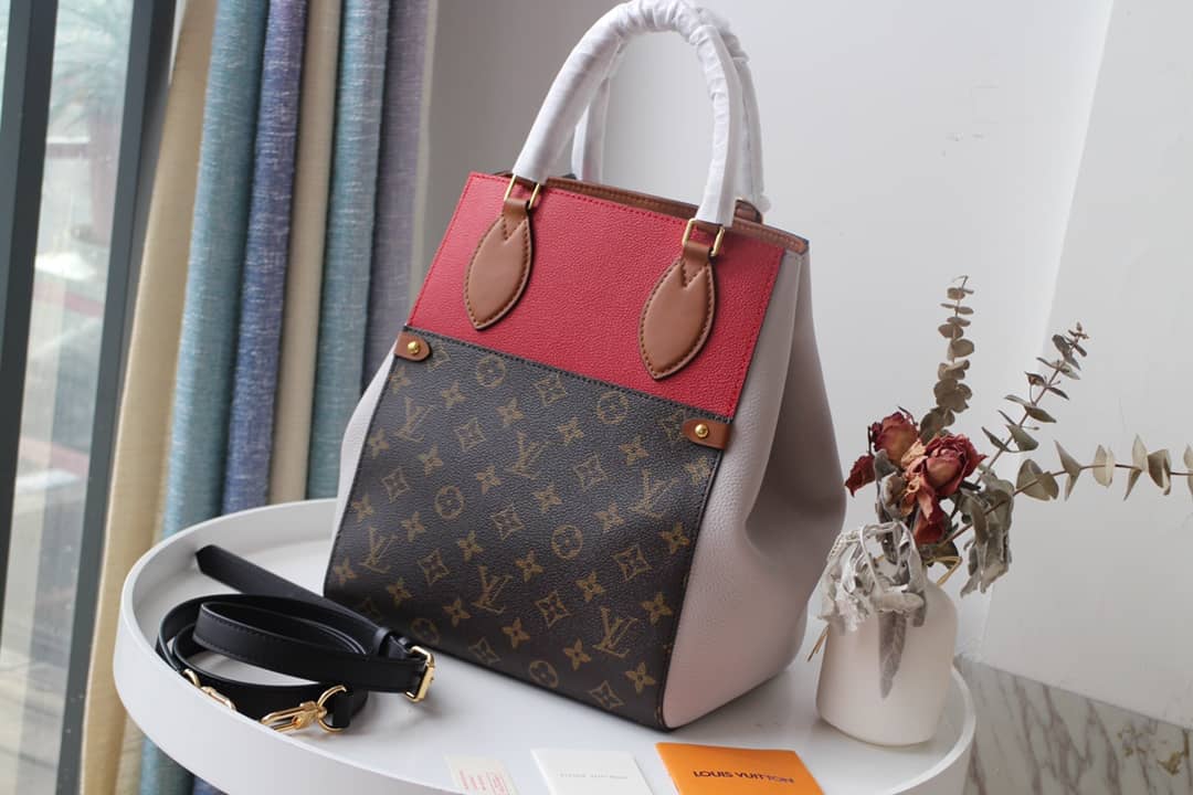 Best Replica Louis Vuitton Monogram Fold MM 2way Tote Replica Red M45409 - Colareps