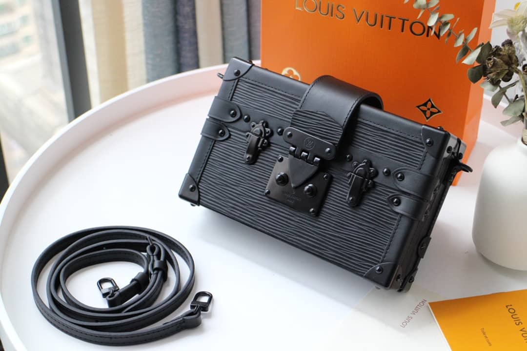 Best Replica Louis Vuitton Petite Malle Monogram Canvas Replica Bag Black M40273 - Colareps