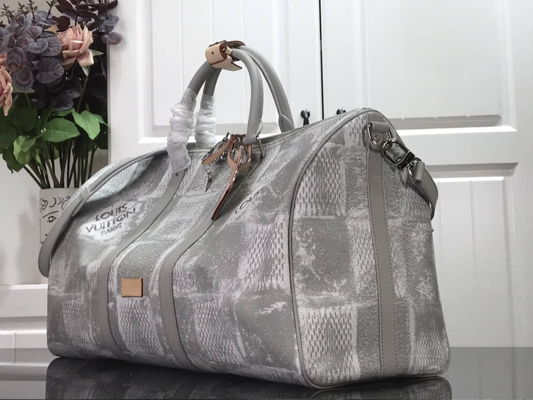 Best Replica Louis Vuitton Keepall Bandoulière 50 Travel Bag Replica Gray N50069 - Colareps