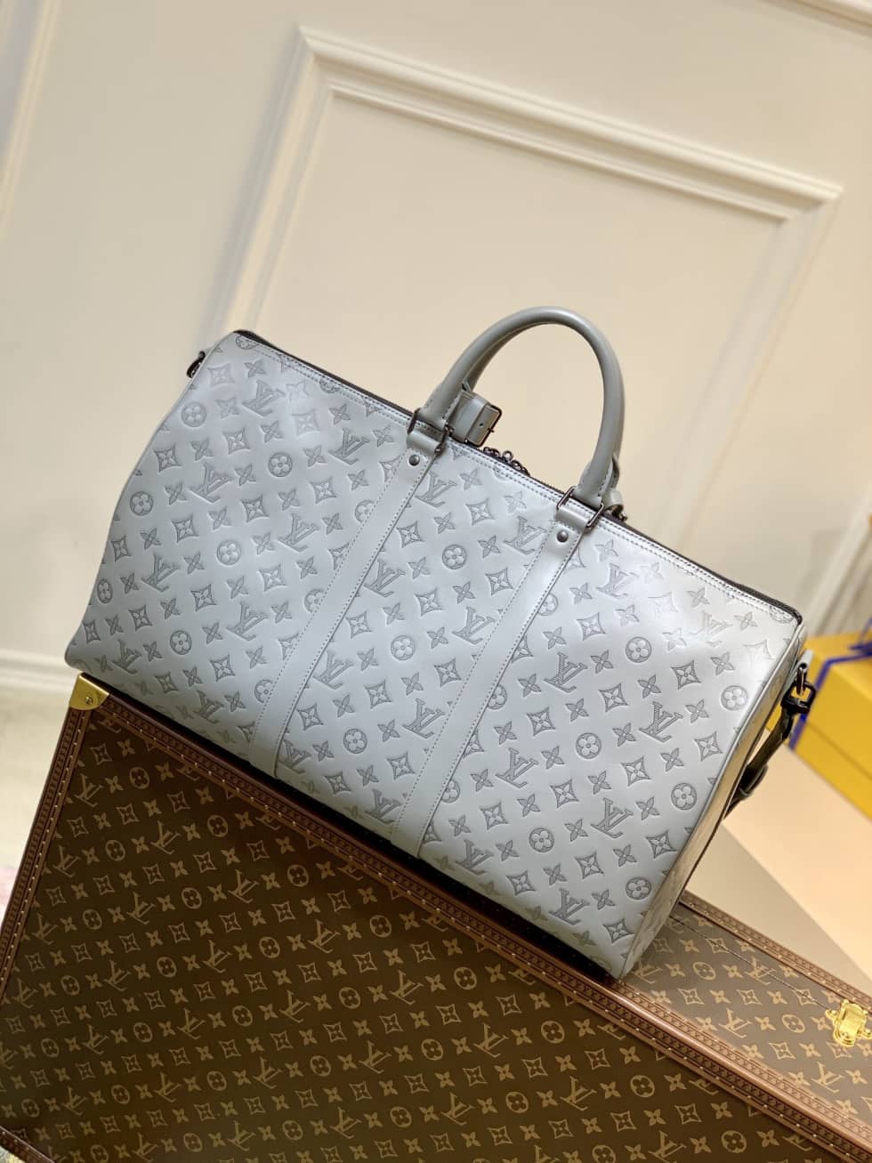Best Replica LV Duffle Bag Replica Unisex Keepall 50B Anthracite Monogram Gray M46117 - Colareps