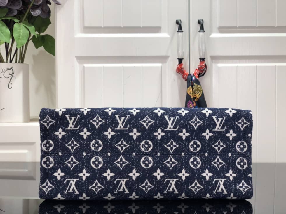 Best Replica Louis Vuitton Onthego MM Denim Leather M59608 Replica Tote - Colareps