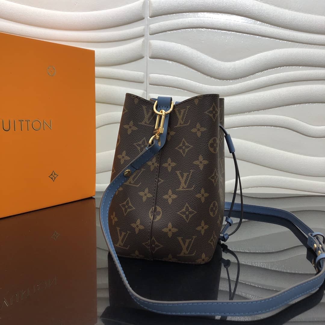 Best Replica Louis Vuitton Noe Monogram Canvas Replica Bucket Bag Blue - Colareps