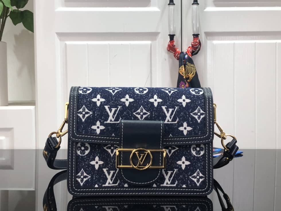 Best Replica Louis Vuitton Monogram Denim Dauphine Mini M59716 Replica Shoulder Bag - Colareps