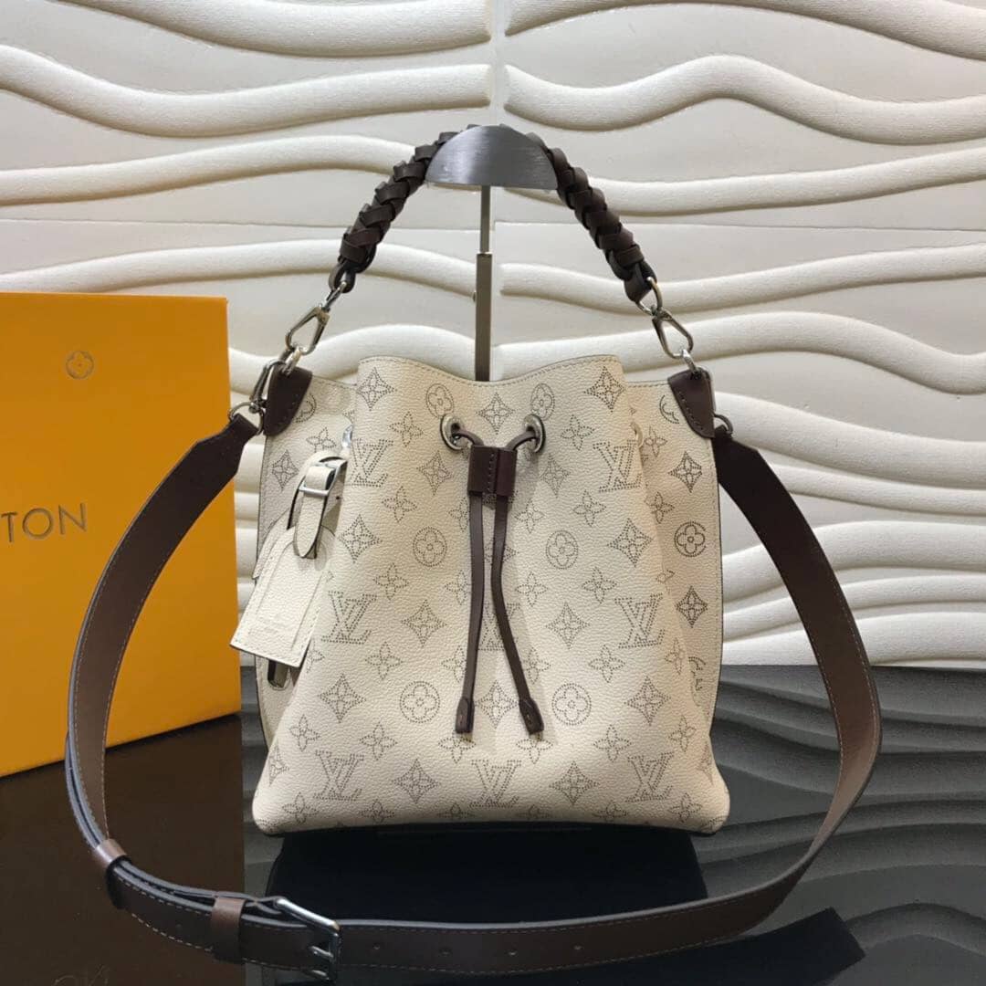 Best Replica Louis Vuitton Mahina Muria Replica Handbag Beige White M55801 - Colareps