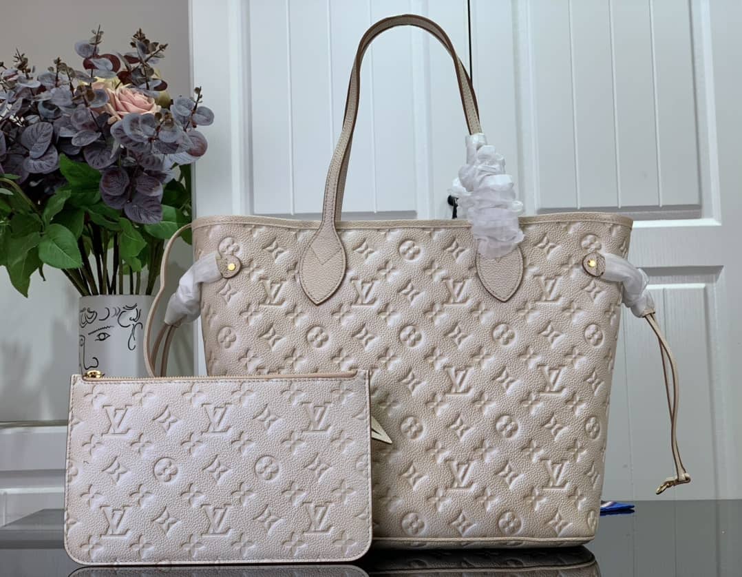 Best Replica Louis Vuitton Neverfull MM Carryall Pale Beige M46231 Replica Tote - Colareps