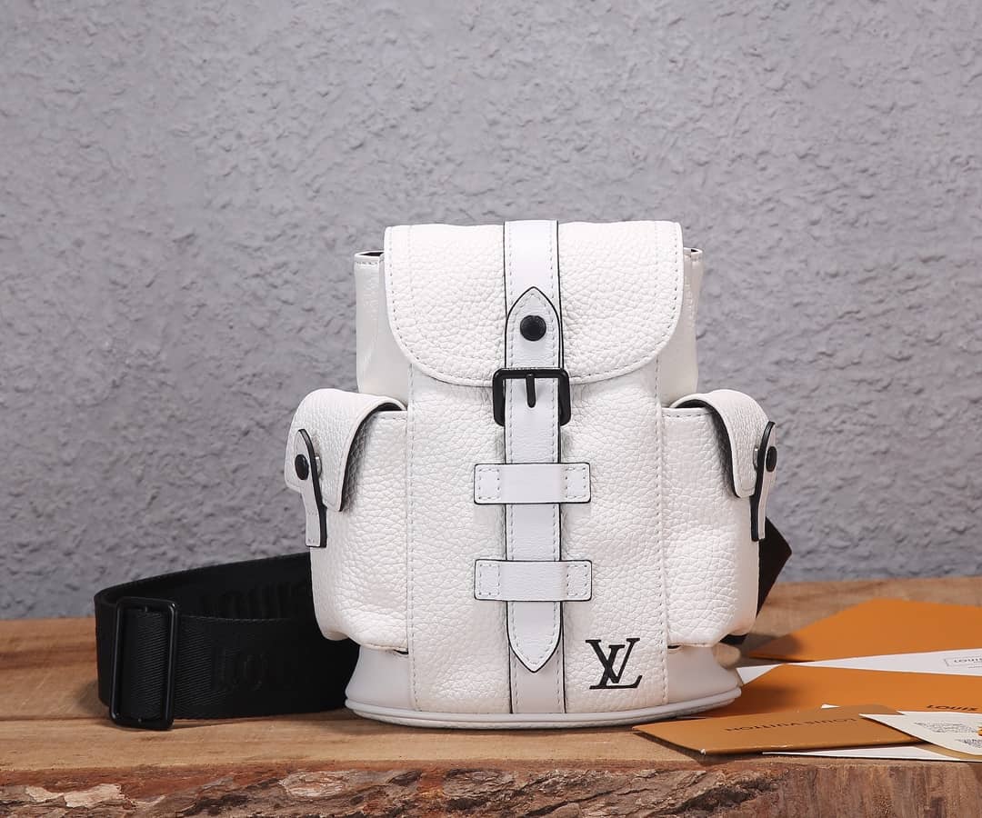 Best Replica LV Backpack Replica Taurillon Leather Christopher XS White M58493 - Colareps