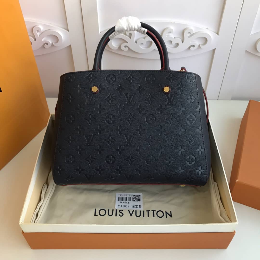 Best Replica Louis Vuitton Monogram Montaigne MM Shoulder Bag Replica Black M41048 - Colareps