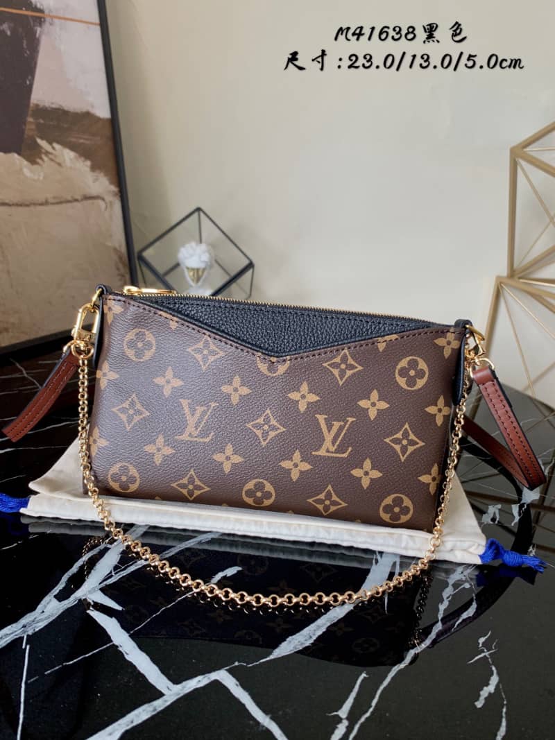 Best Replica Louis Vuitton Pallas Replica Clutch Monogram 2way Black M41638 - Colareps