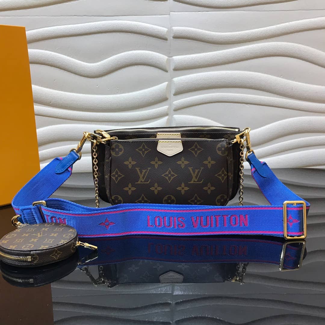 Best Replica Louis Vuitton Monogram Canvas Multi Pochette Replica Blue M44823 - Colareps