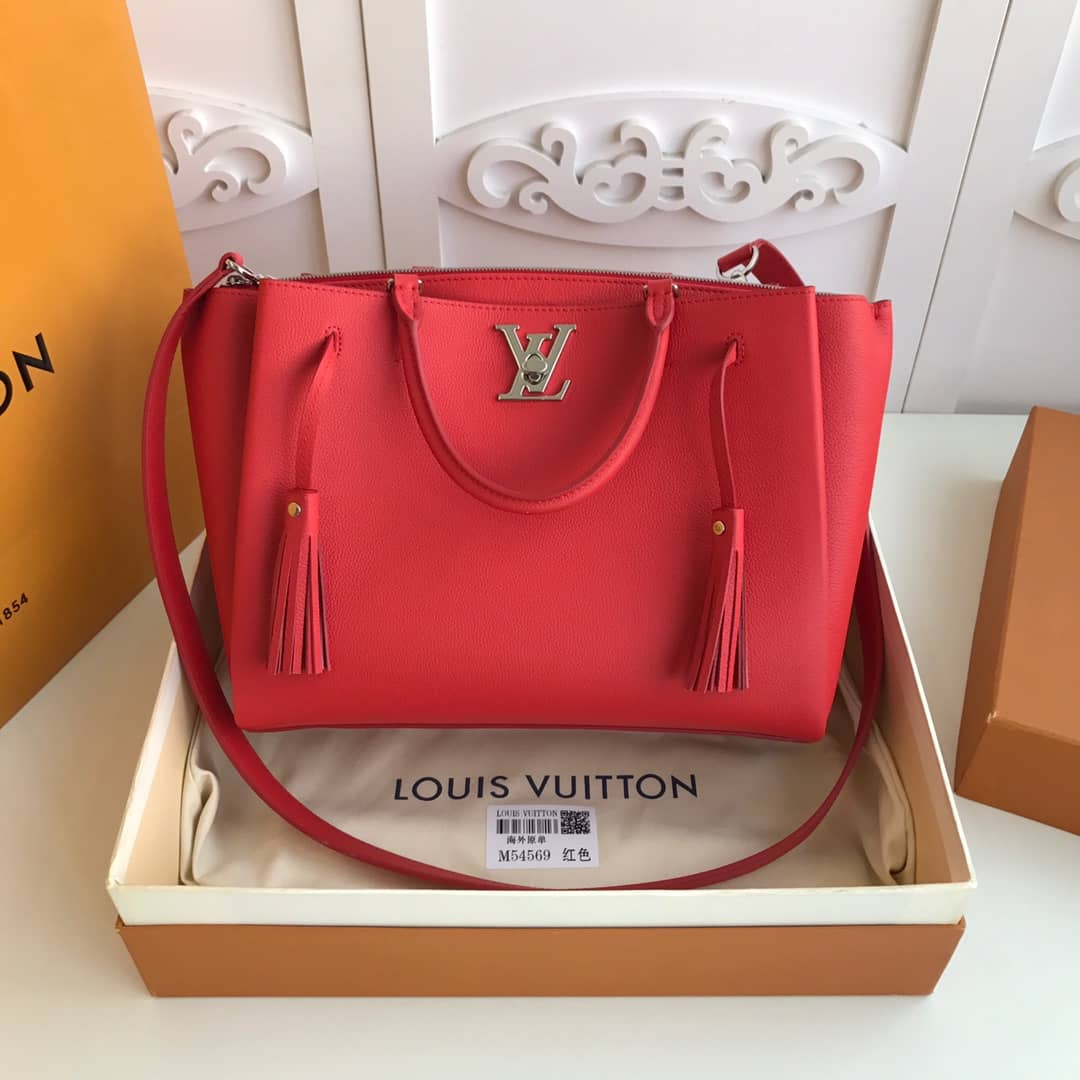 Best Replica Louis Vuitton Lockmeto Tote Leather Hand Bag Red M54569 Replica - Colareps