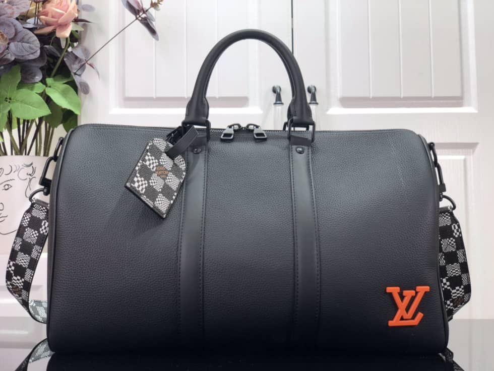 Best Replica LV Duffle Bag Replica Damier Distorted Keepall Bandouliere 40 M57416 - Colareps