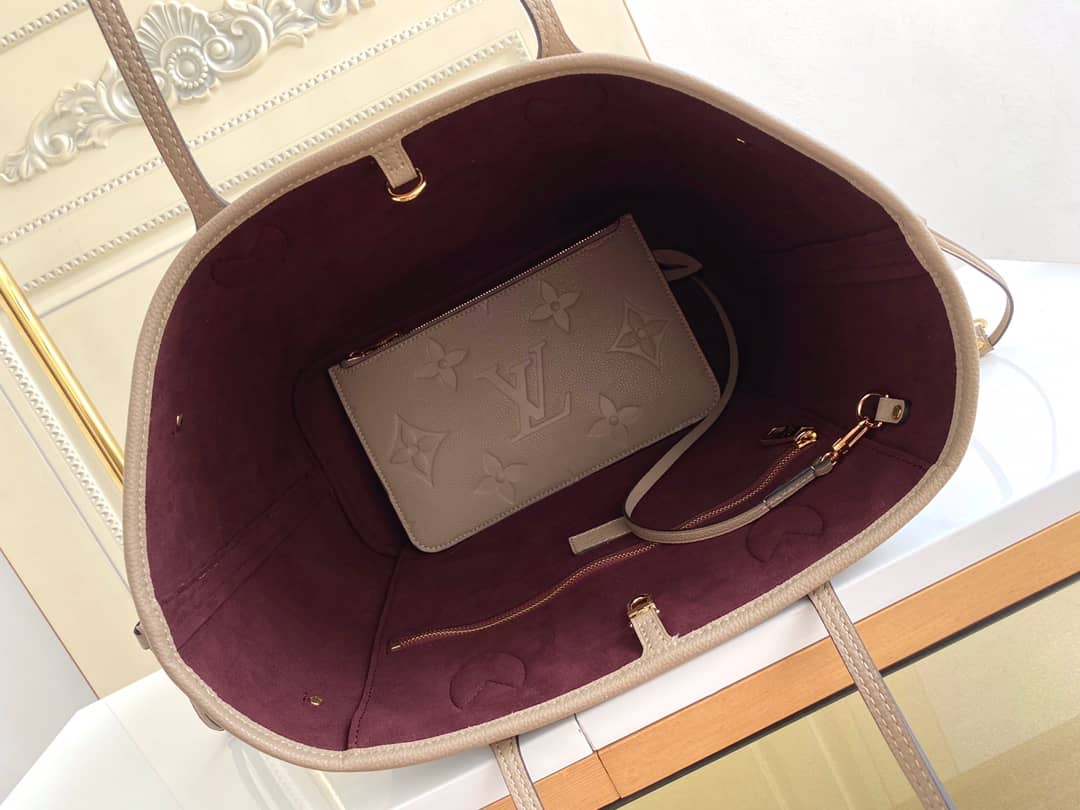 Best Replica Louis Vuitton Monogram Empreinte Neverfull MM Brown M45685 Replica Tote - Colareps