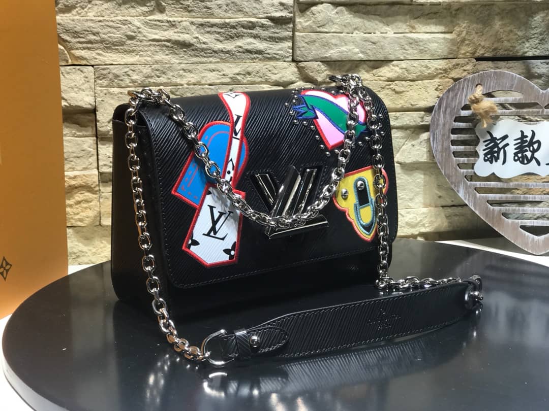 Best Replica Louis Vuitton Twist MM Bag Black M50296 Replica - Colareps