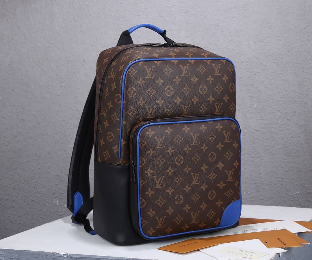 Best Replica Louis Vuitton Dean Canvas Monogram Macassar Blue Brown M45867 Replica Backpack - Colareps
