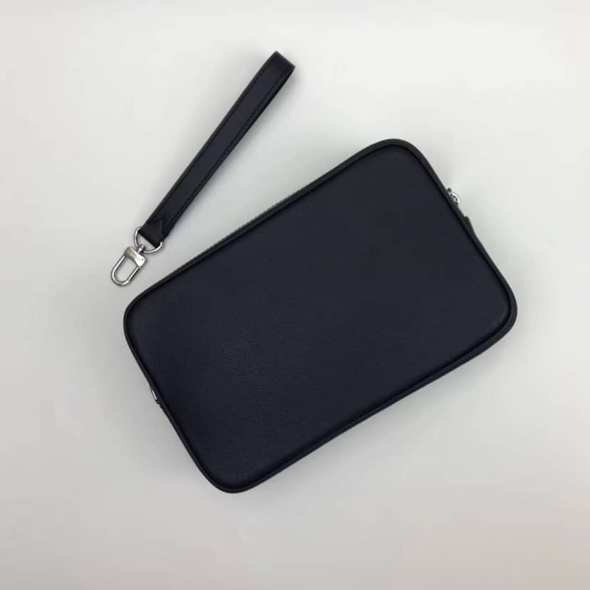 Best Replica Louis Vuitton Kasai Taiga Leather Canvas Replica Clutch Blue M33410 - Colareps