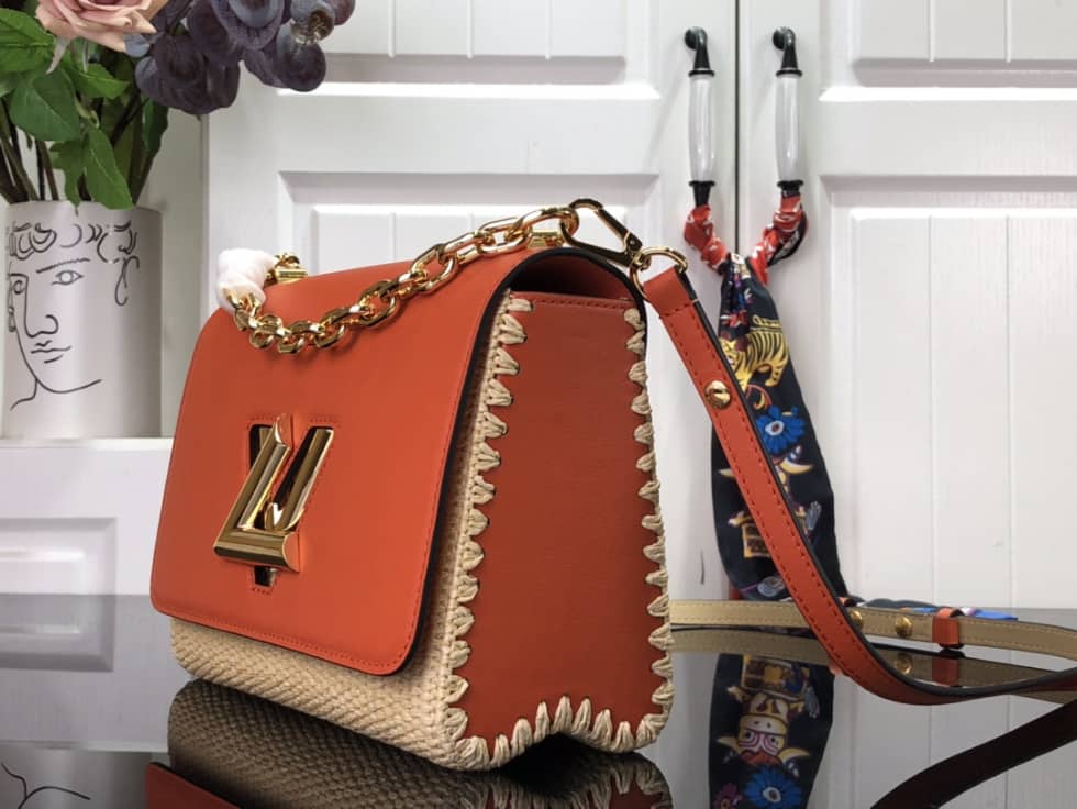 Best Replica Louis Vuitton Twist MM Raffia Replica Bag M57648 - Colareps