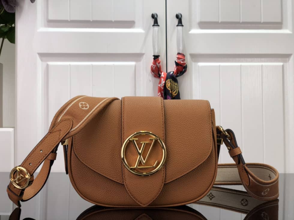 Best Replica Louis Vuitton Pont 9 Soft Leather PM Orange M58727 Replica Crossbody Bag - Colareps