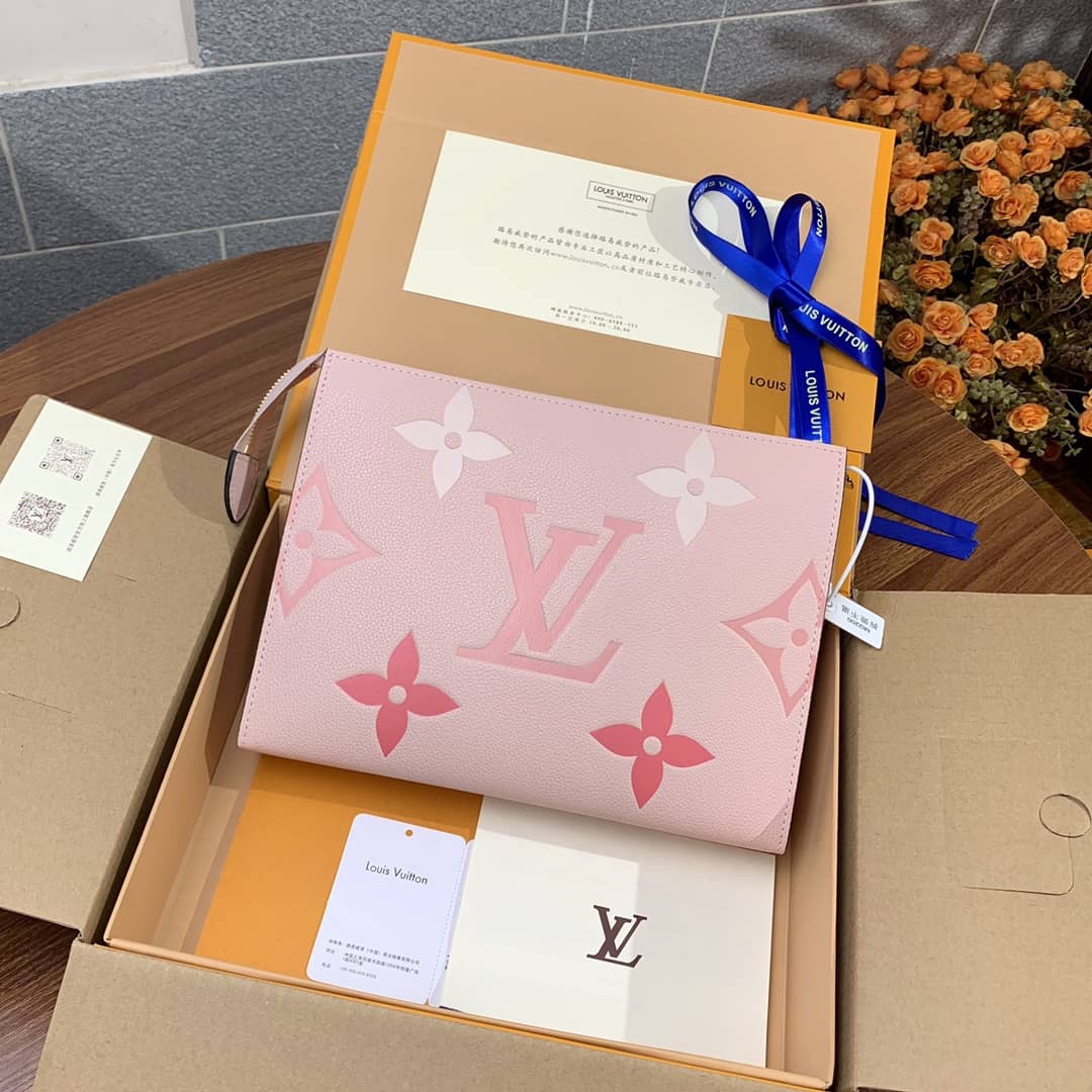 Best Replica Louis Vuitton Summer Toiletry Pouch Monogram Empreinte Replica Pink M80504 - Colareps