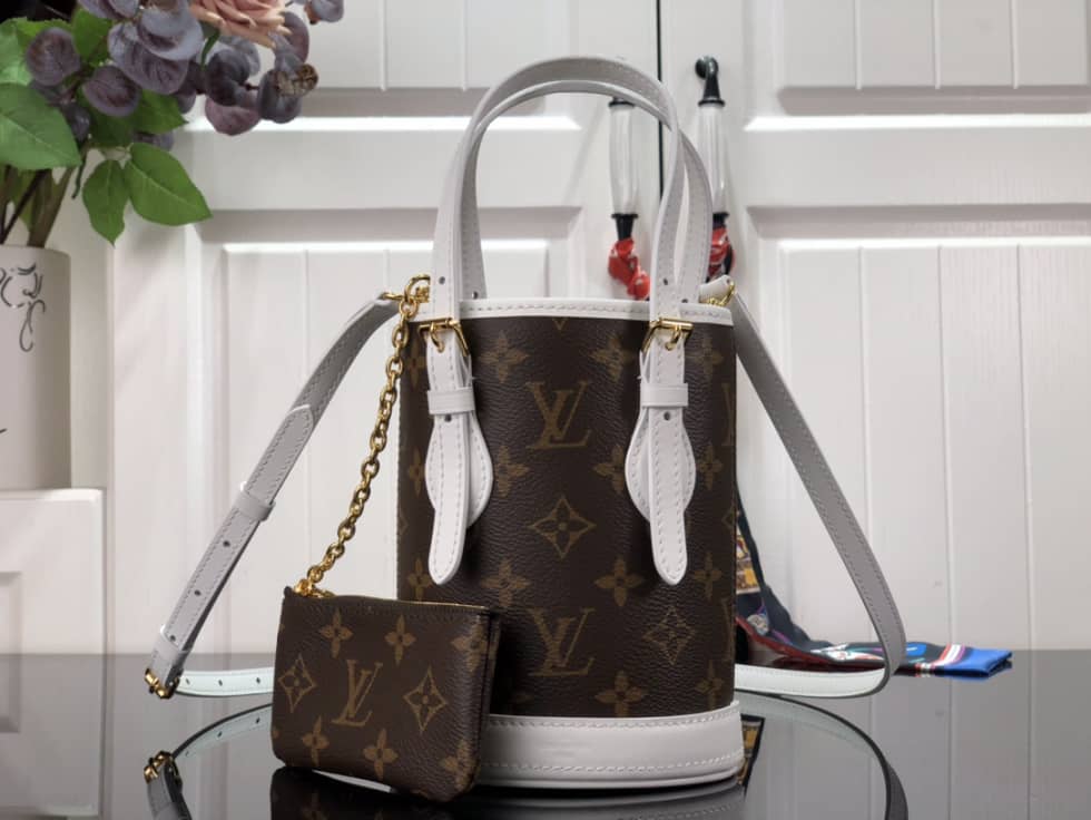 Best Replica Louis Vuitton Nano Monogram Brown M81489 Replica Bucket Bag - Colareps