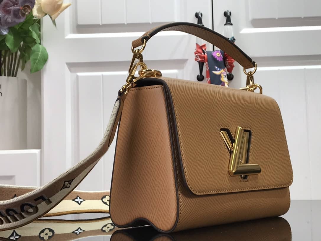 Best Replica Louis Vuitton Twist MM Golden Lock Handle Epi Leather Replica Crossbody Bag M57506 - Colareps