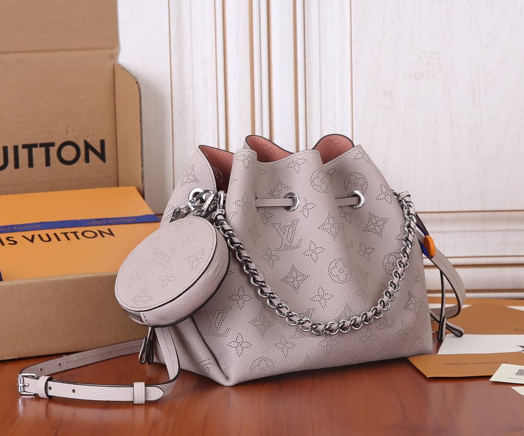 Best Replica Louis Vuitton Bella Leather Replica Shoulder Bag Beige M57070 - Colareps
