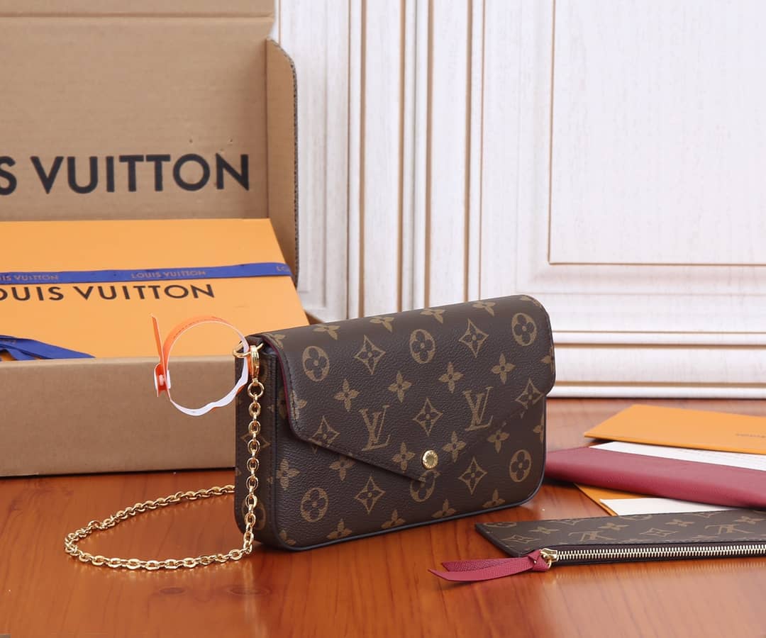 Best Replica Louis Vuitton Felicie Small Canvas Leather Replica Crossbody Bag M61276 - Colareps