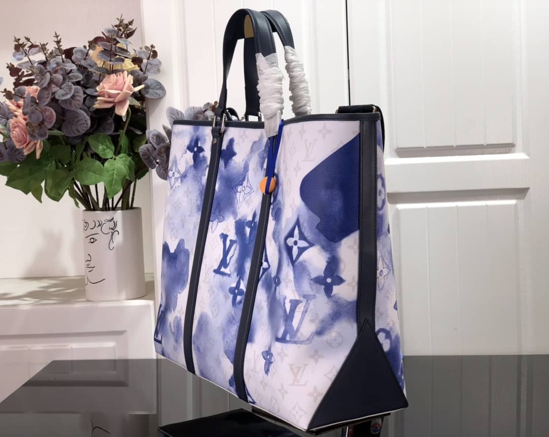 Best Replica Louis Vuitton Weekend GM Watercolor Monogram Replica Tote Blue M45754 - Colareps