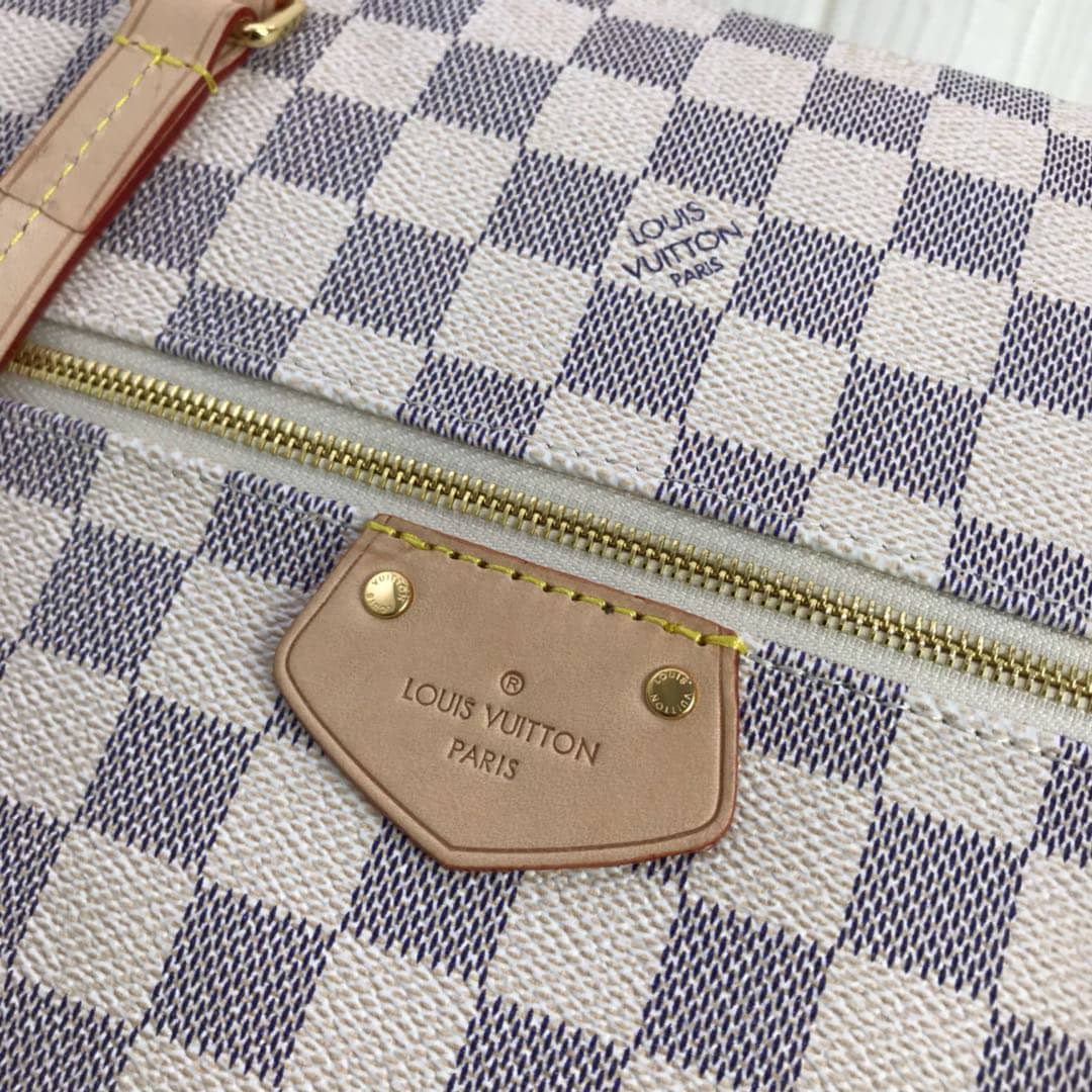 Best Replica Louis Vuitton Damier Azur Jena MM Semi Tote Replica White M42267 - Colareps