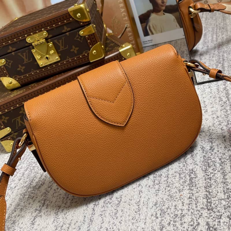 Best Replica Louis Vuitton Pont 9 Soft MM Grained Calfskin Leather Replica Bag Orange M58968 - Colareps