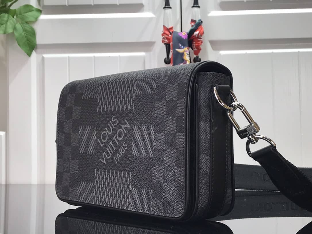 Best Replica Louis Vuitton Studio Damier Messenger Bag Replica Black N50013 - Colareps