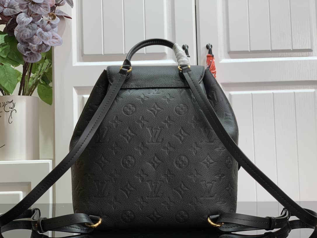 Best Replica Louis Vuitton Ann Platt Montsouris PM Noir Leather Replica Backpack Black M45205 - Colareps