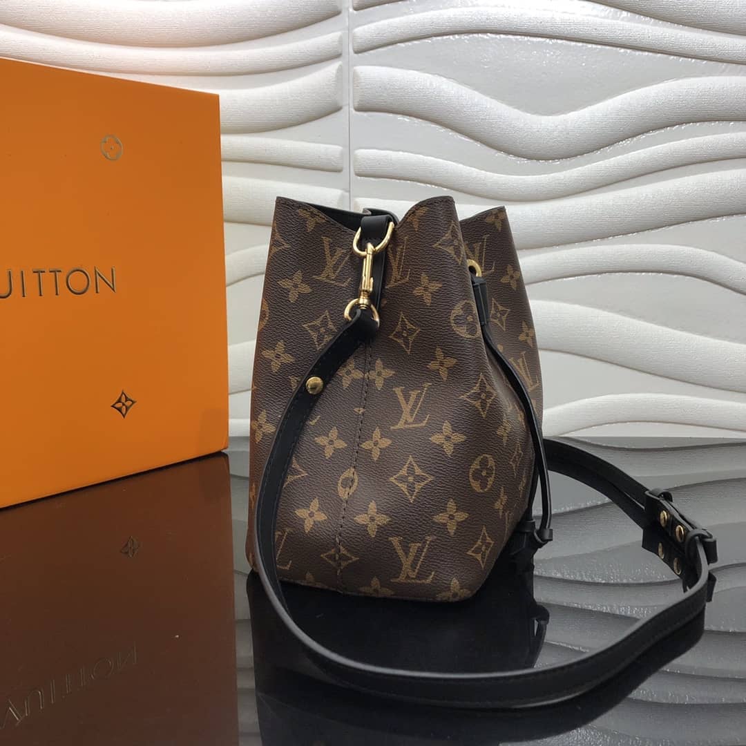 Best Replica Louis Vuitton Noe Monogram Canvas Replica Bucket Bag Black - Colareps