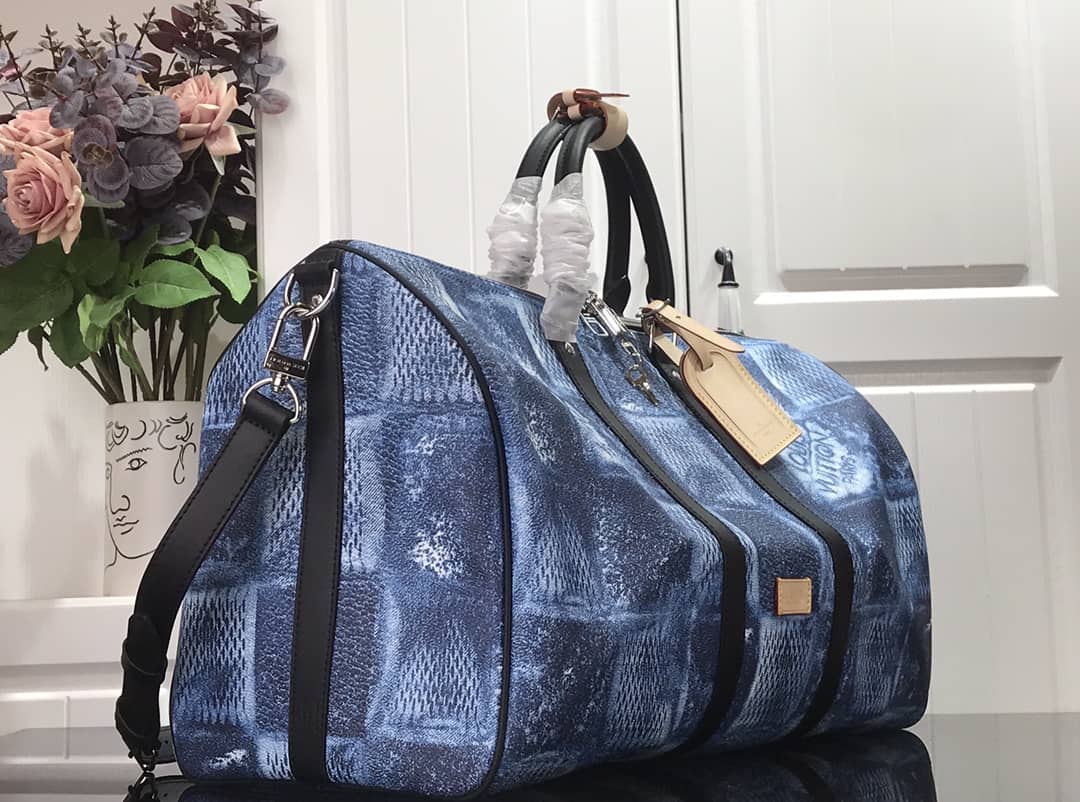Best Replica Louis Vuitton Keepall Bandoulière 50 Travel Bag Replica Blue N50069 - Colareps