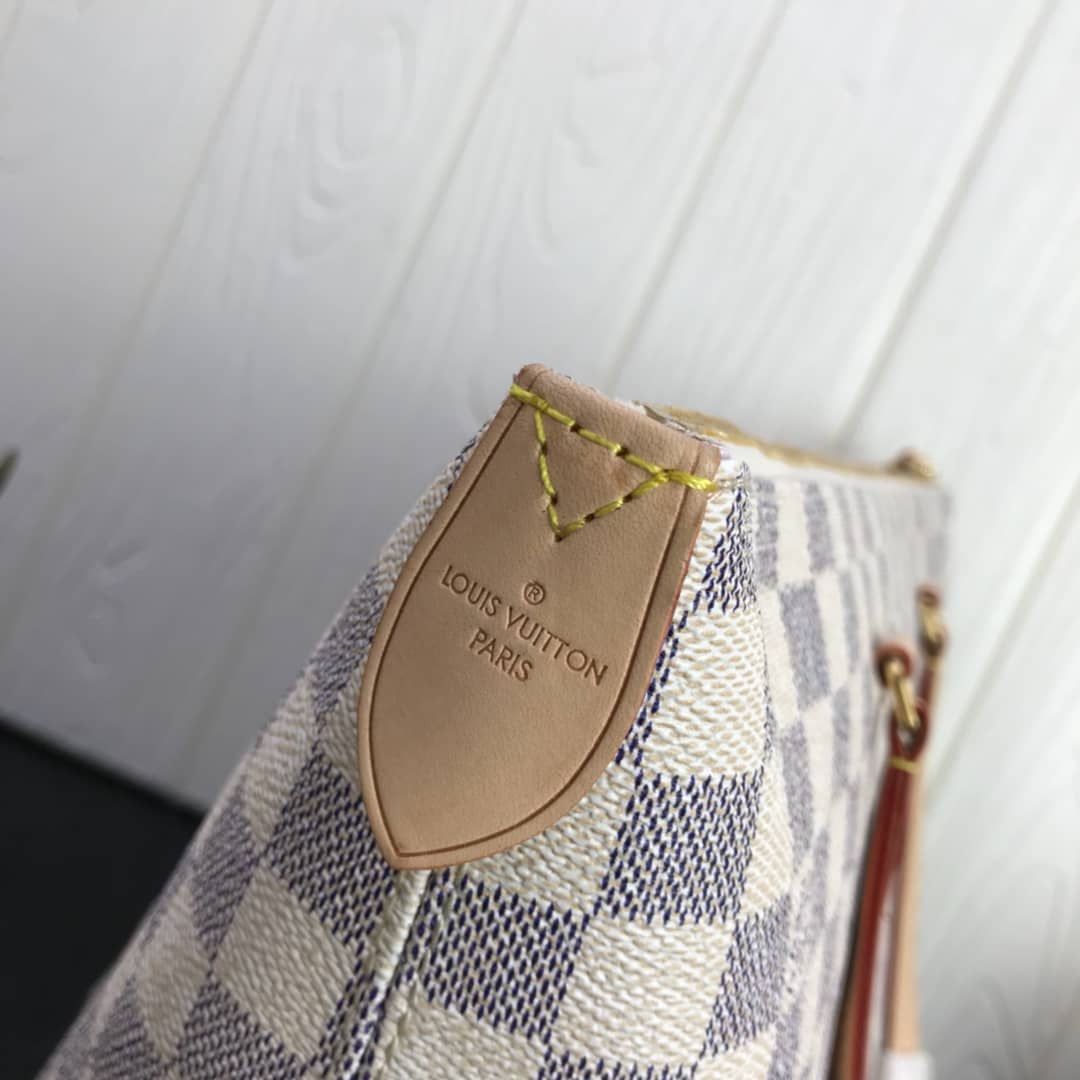 Best Replica Louis Vuitton Damier Azur Jena MM Semi Tote Replica White M42267 - Colareps