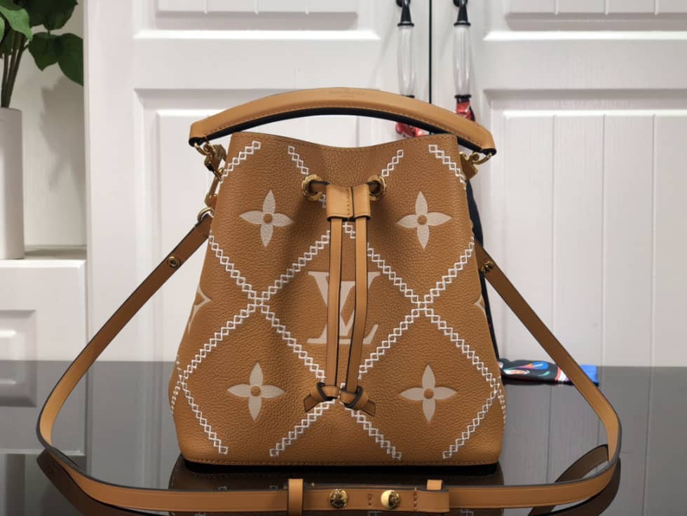 Best Replica Louis Vuitton NeoNoe MM Brown M46023 Replica Bucket Bag - Colareps