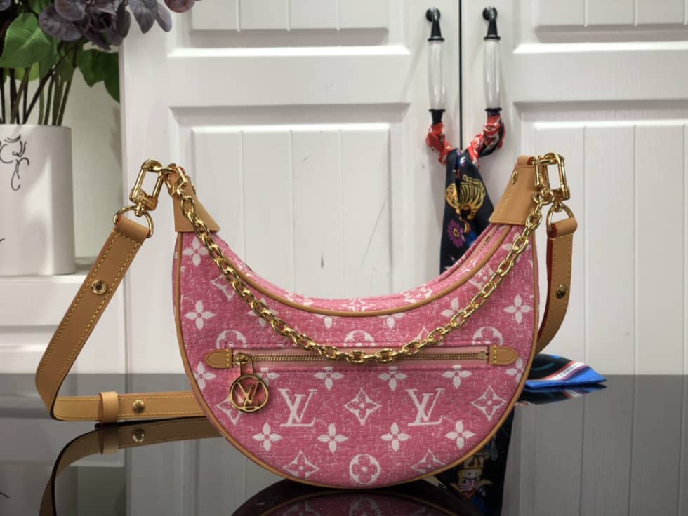 Best Replica Louis Vuitton Denim Loop Bag Pink M81166 Replica Hobo - Colareps