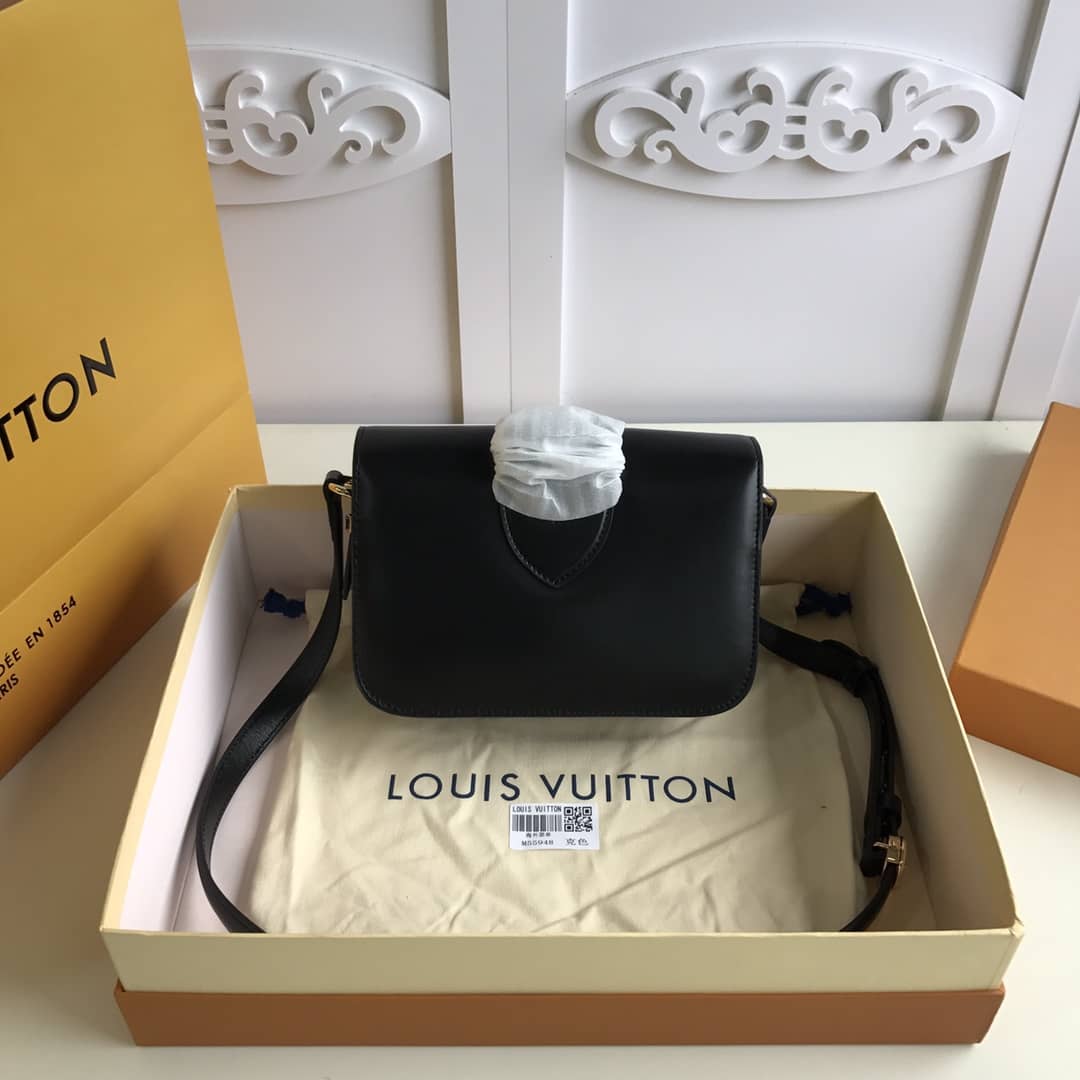Best Replica Louis Vuitton Pont9 Neuf Leather Replica Shoulder Bag Black M55948 - Colareps