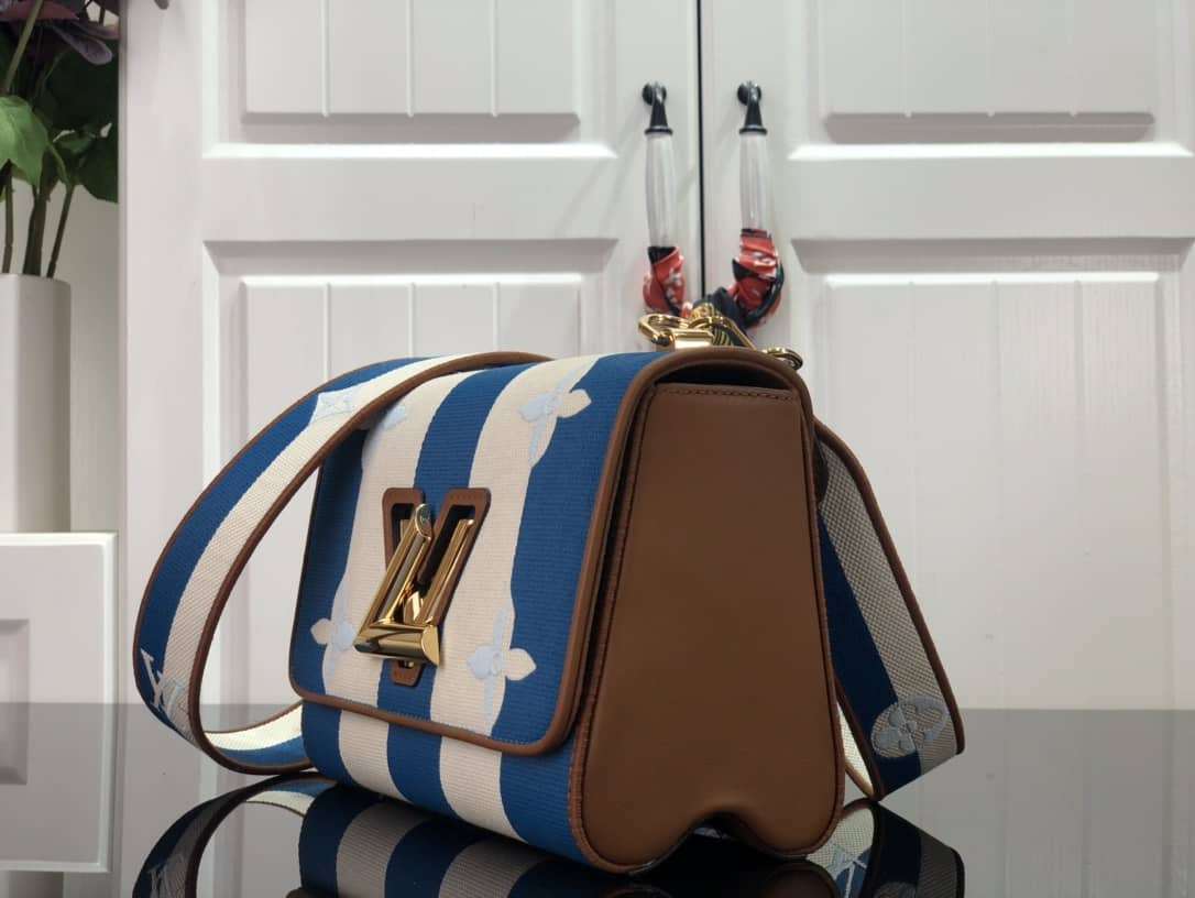 Best Replica Louis Vuitton Embroidered Canvas Calf Leather Twist MM Replica Bag M57659 - Colareps