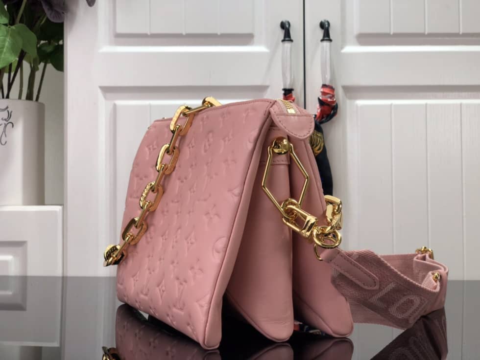 Best Replica Louis Vuitton Embossed Lambskin Coussin PM Pink M58628 Replica Shoulder Bag - Colareps