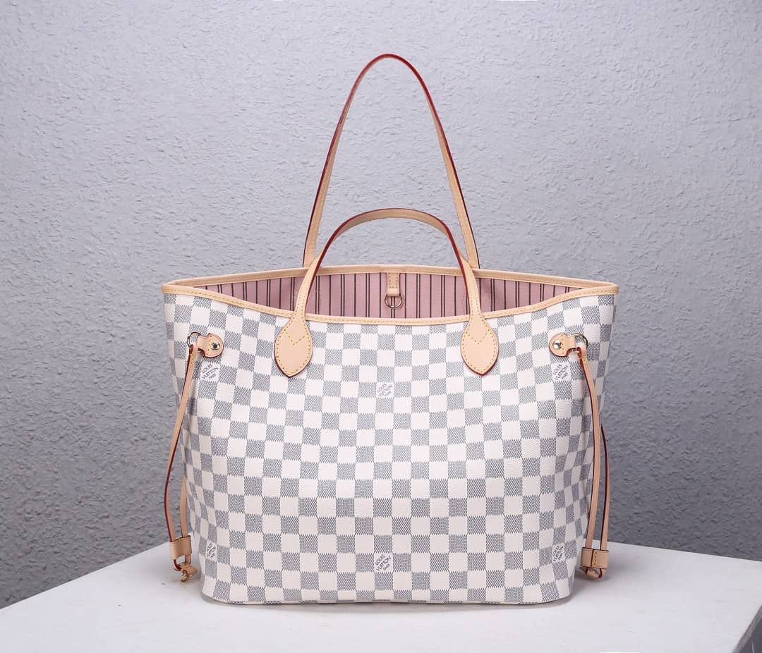Best Replica Louis Vuitton Neverfull Dupe MM Damier Azur Tote N41361 - Colareps