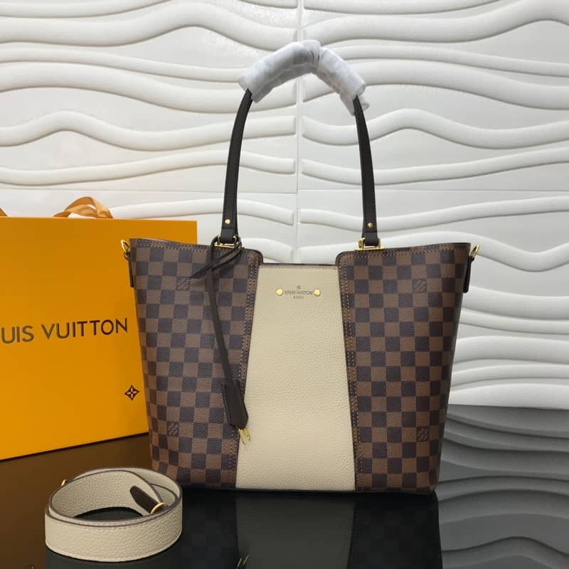 Best Replica Louis Vuitton Jersey Damier Ebene Canvas Magnolia Beige Bag Replica N44041 - Colareps
