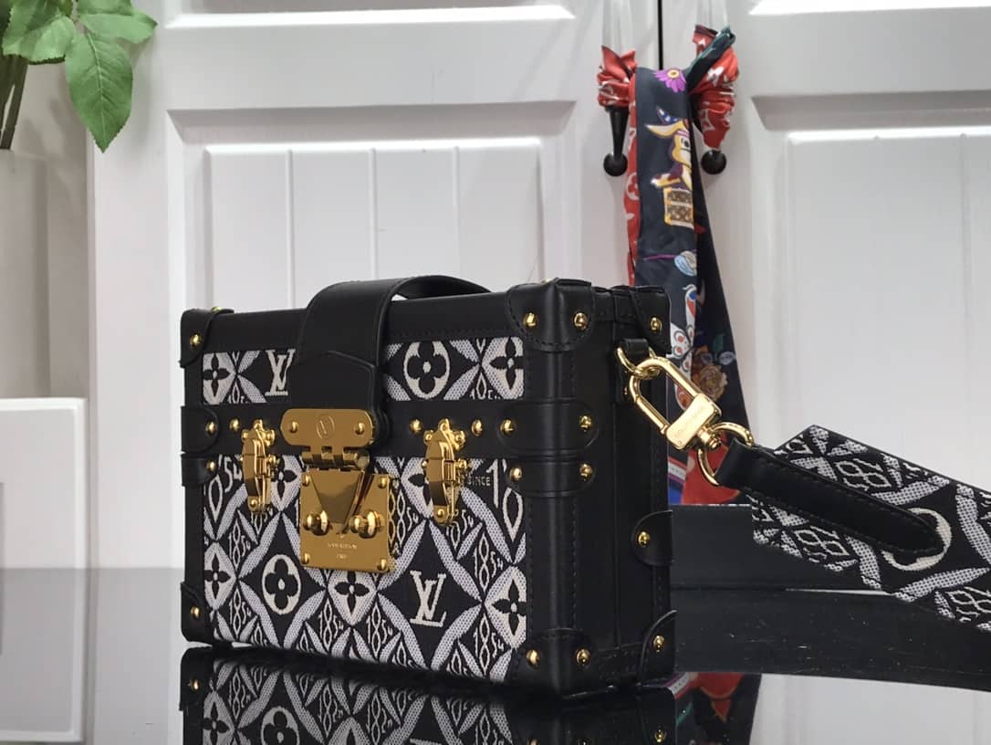 Best Replica Louis Vuitton Since 1854 Petite Malle Replica Bag Black M57212 - Colareps