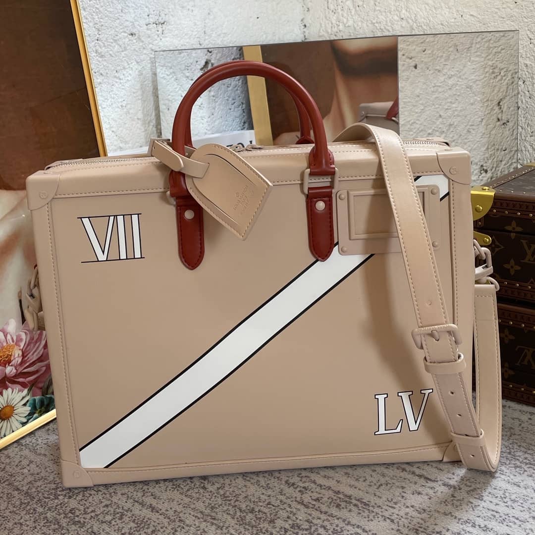 Best Replica Louis Vuitton Monogram Soft Trunk Replica Briefcase Apricot M44952 - Colareps