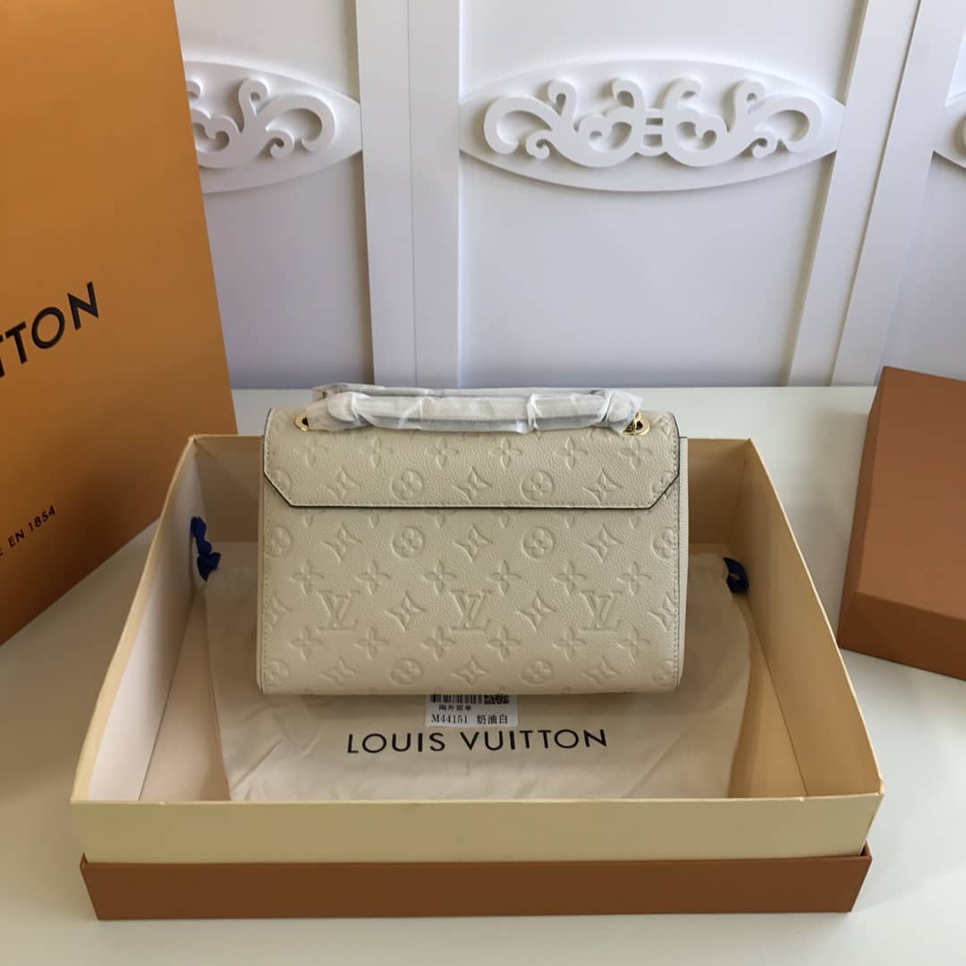 Best Replica Louis Vuitton Monogram Empreinte Vavin PM Chain Replica Shoulder Bag Cream M44151 - Colareps