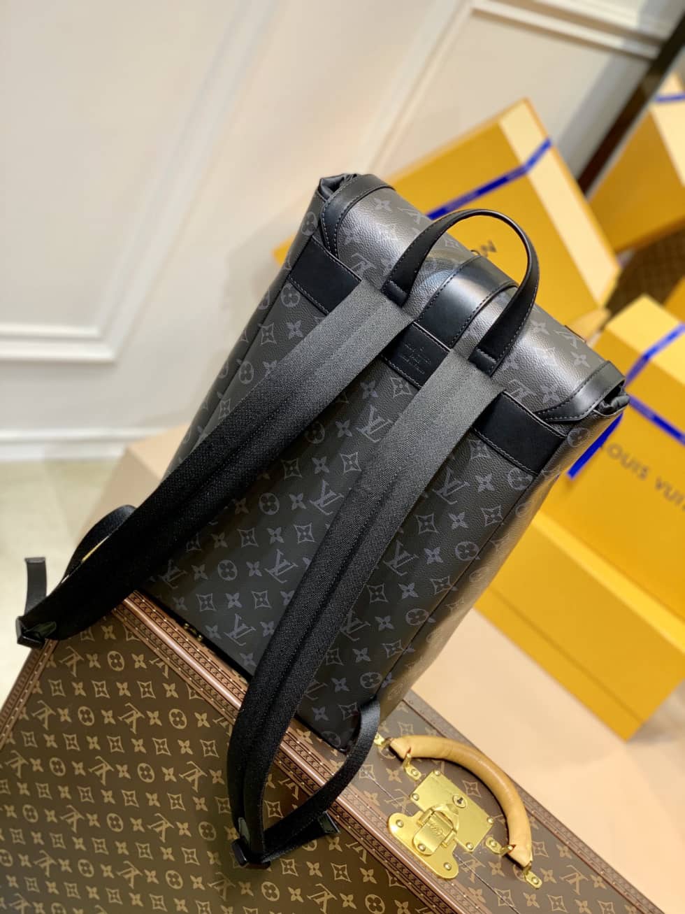 Best Replica LV Backpack Replica Saumur Monogram Eclipse Canvas Black M45913 - Colareps